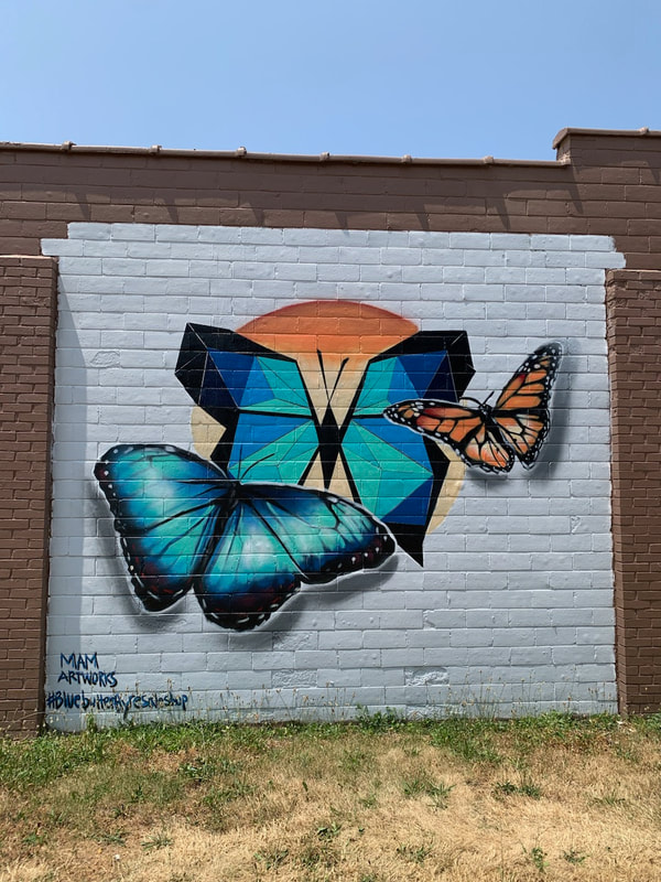 Butterfly trio mural